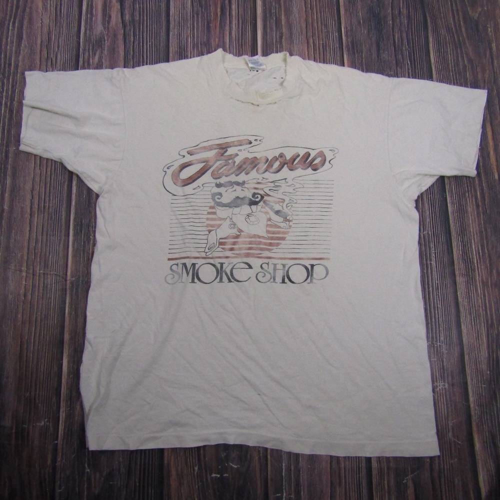Vintage Fruit Of The Loom Famous Smoke Shop Shirt Mens XL Single Stitch Tee